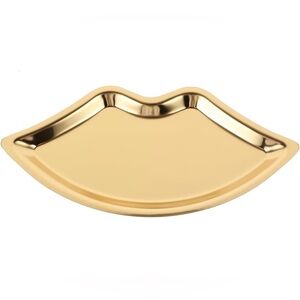 NWOT Gold Lip Shaped Tray Decorative Jewelry Dish Organizer 9.5” x 4.5”